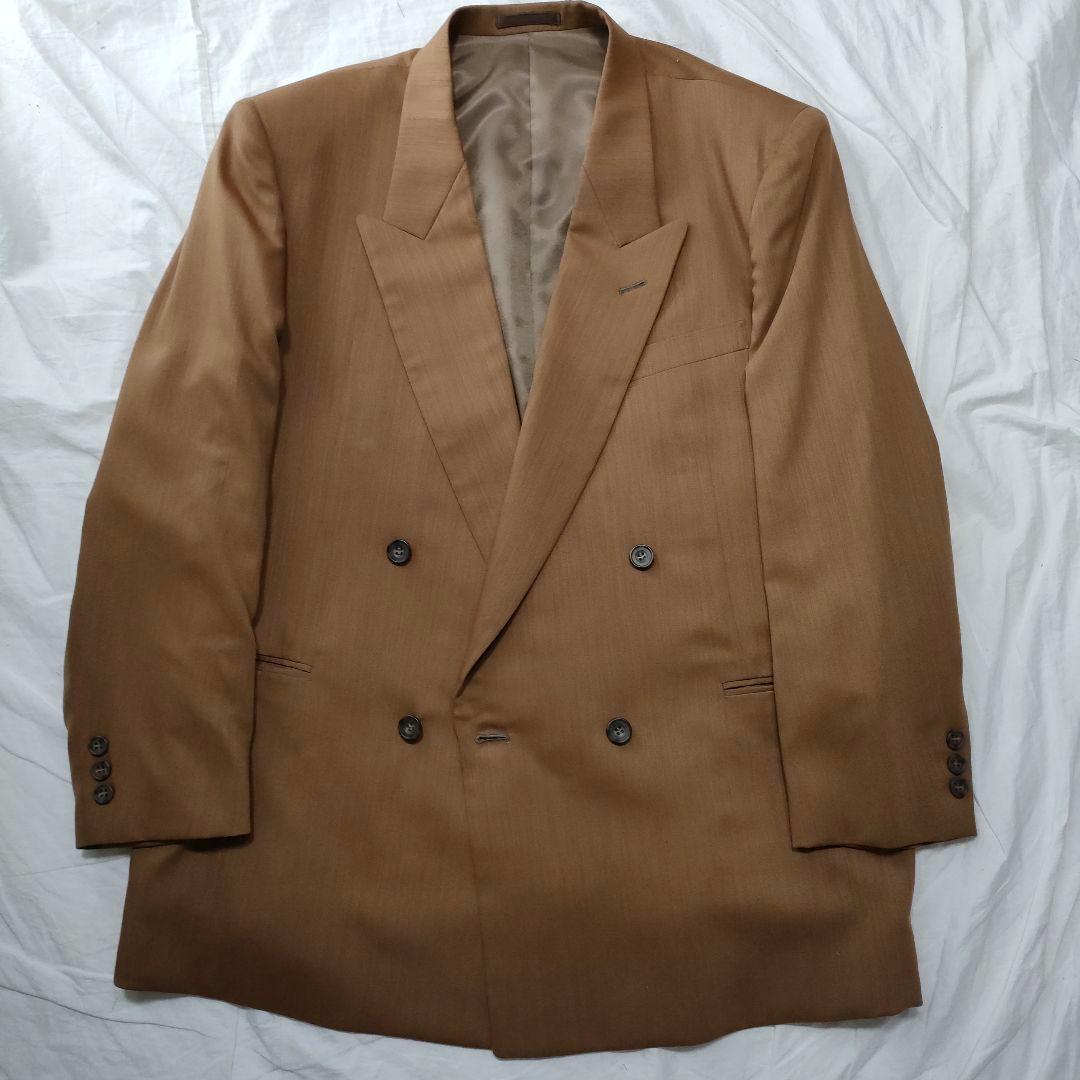 vintage ブラウン　ダブル　セットアップ　スーツ