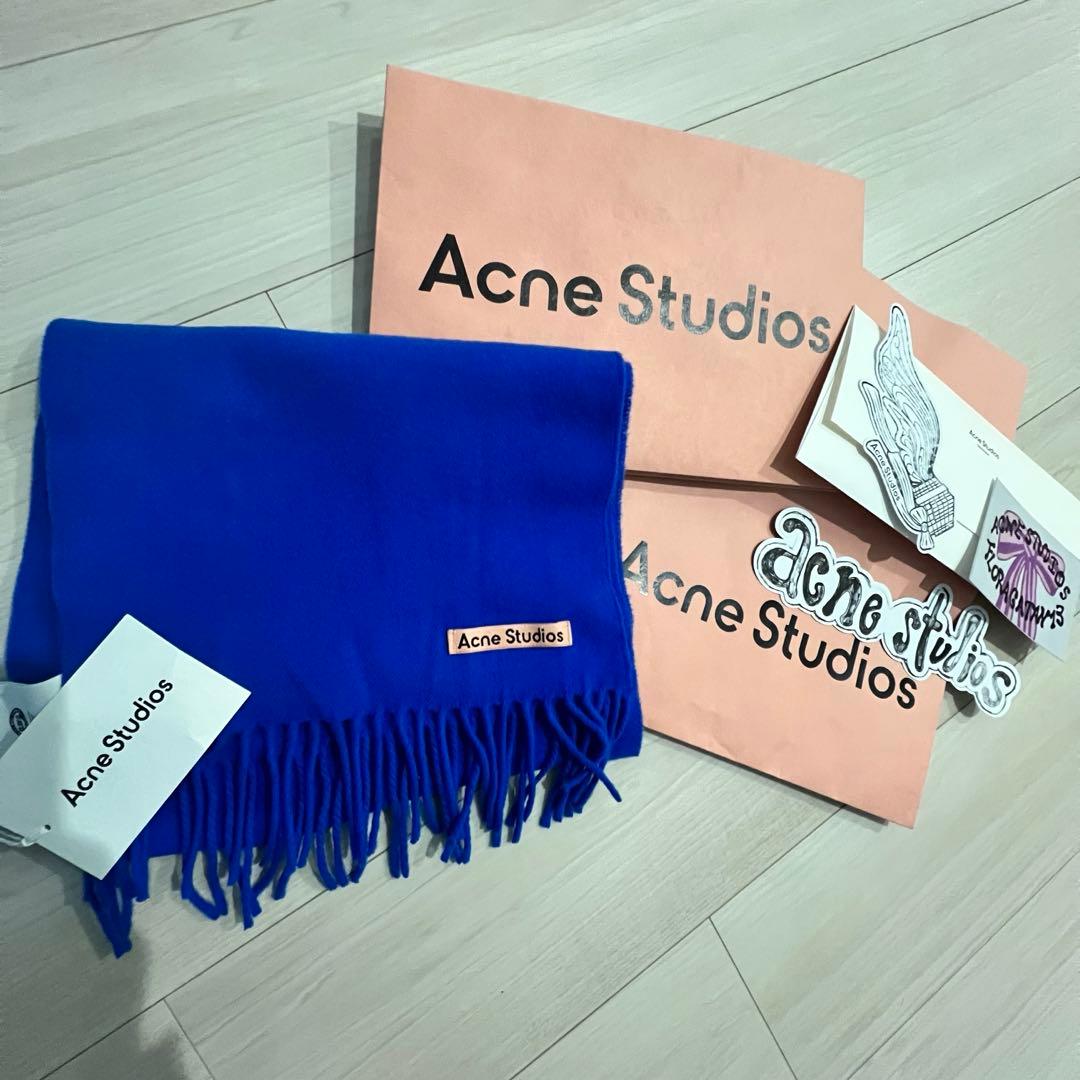 Acne Studios マフラー　ロイヤルブルー