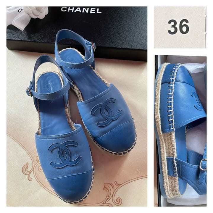 CHANEL エスパ サンダル 36 靴 シャネル エスパドリーユ