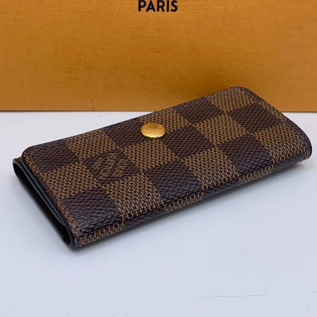 【美品】ルイヴィトン　キーケース　4連　ミュルティクレ4 ダミエ　エベヌ