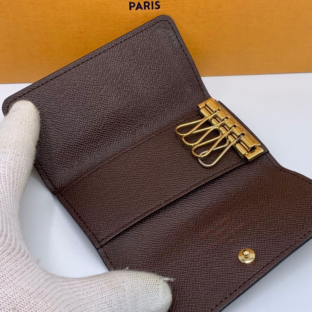 【美品】ルイヴィトン　キーケース　4連　ミュルティクレ4 ダミエ　エベヌ