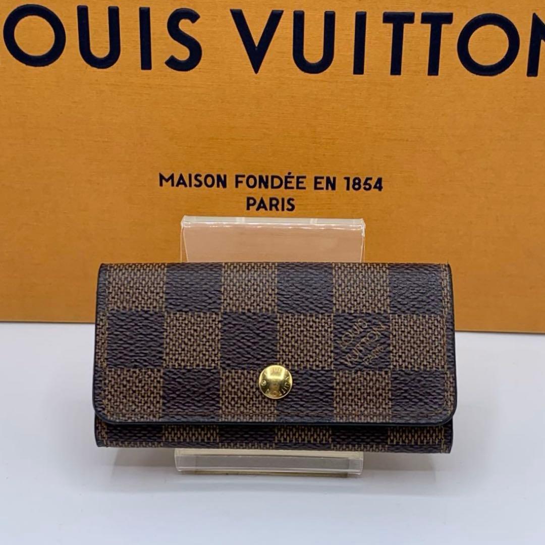 【美品】ルイヴィトン　キーケース　4連　ミュルティクレ4 ダミエ　エベヌ