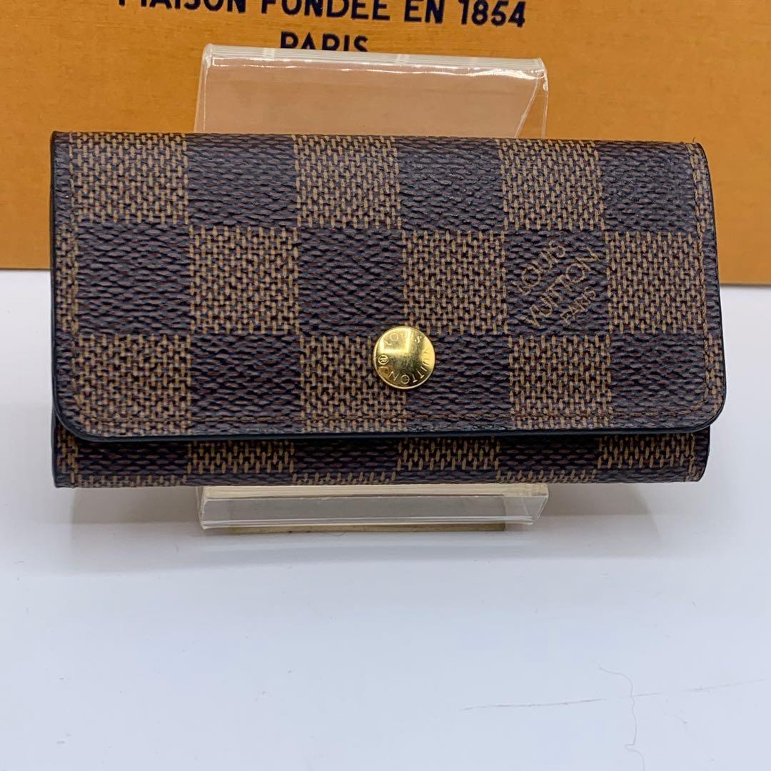 【美品】ルイヴィトン　キーケース　4連　ミュルティクレ4 ダミエ　エベヌ