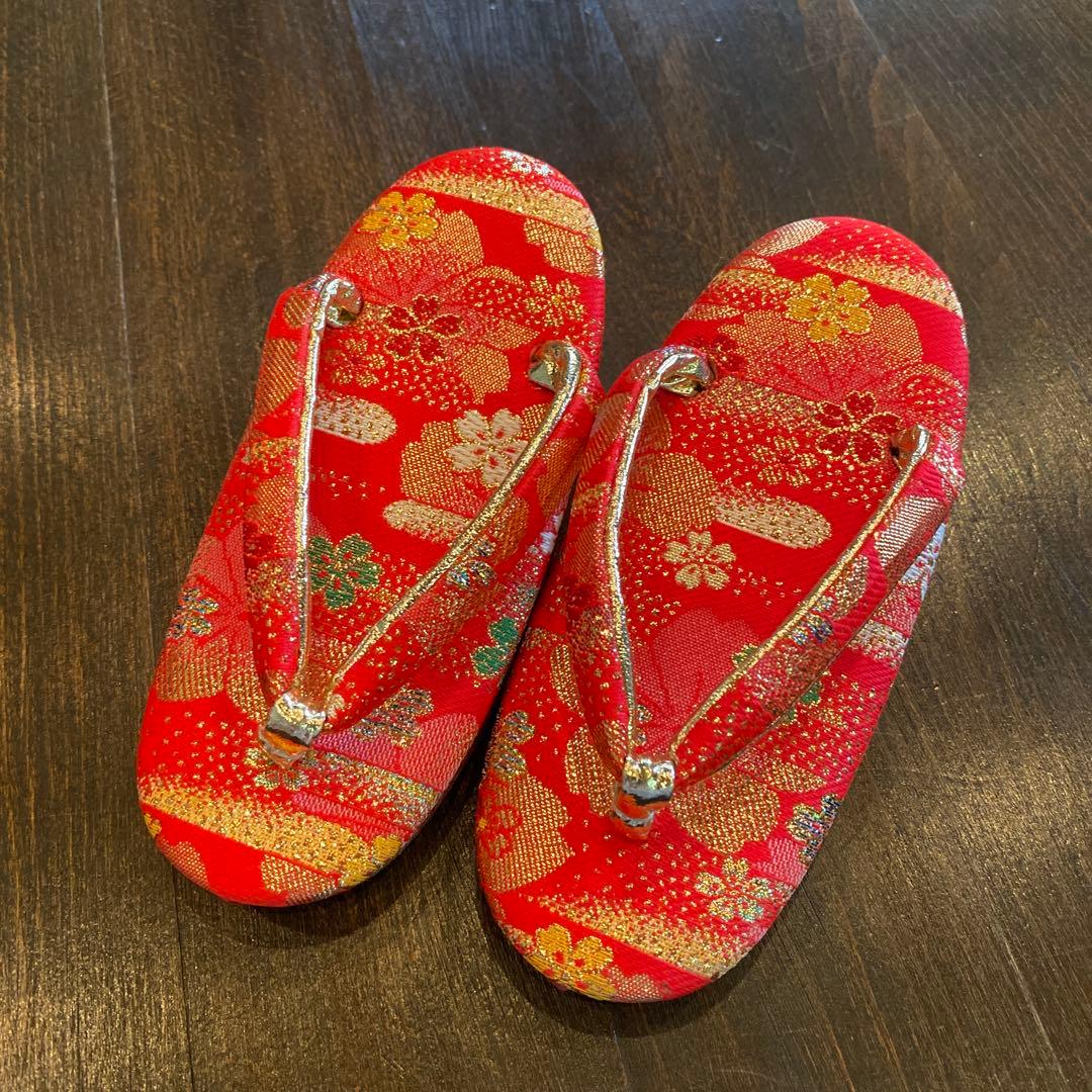 アンティーク 七五三 三歳 着物 被布 小物一色 フルセット 朱赤 蝶々 梅