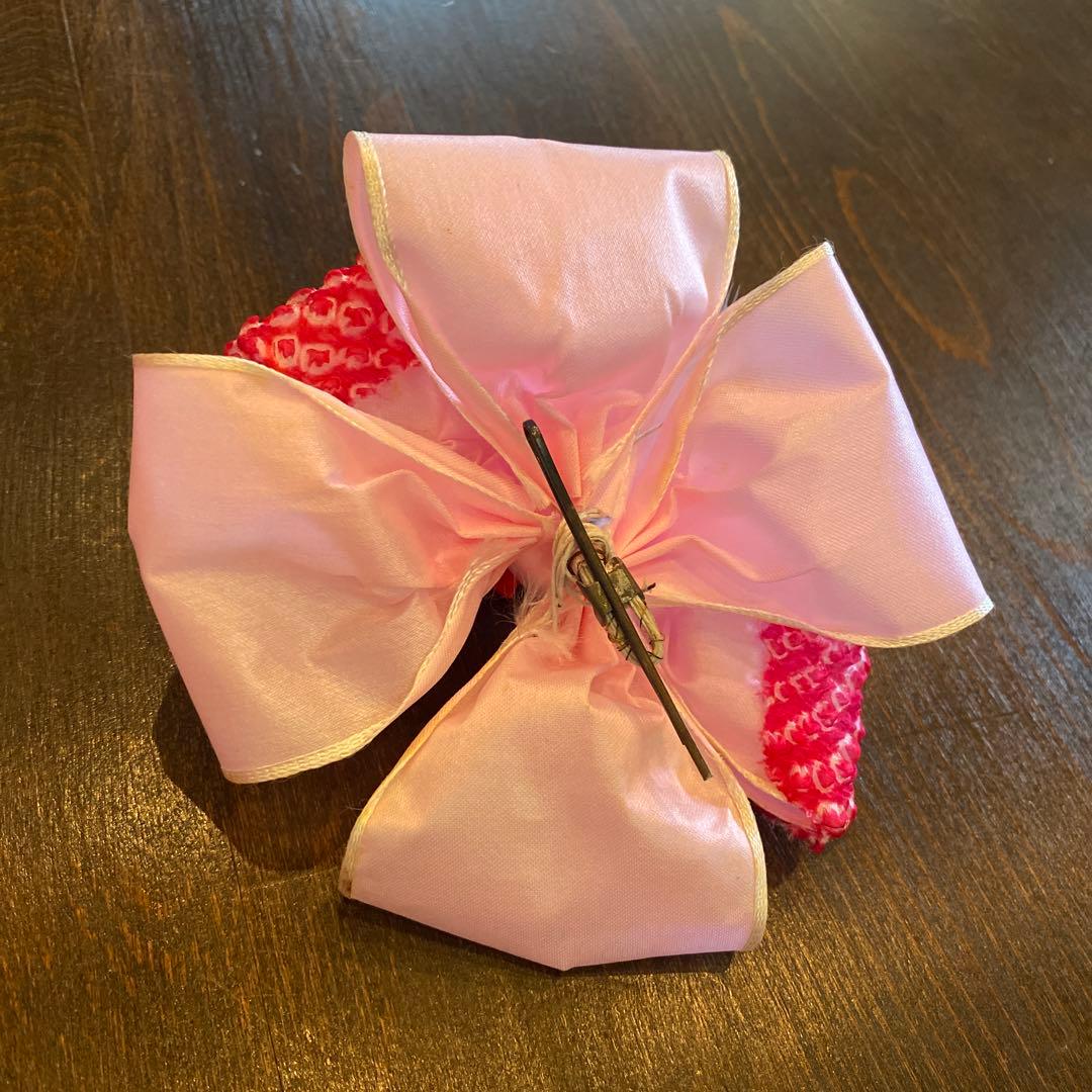 アンティーク 七五三 三歳 着物 被布 小物一色 フルセット 朱赤 蝶々 梅