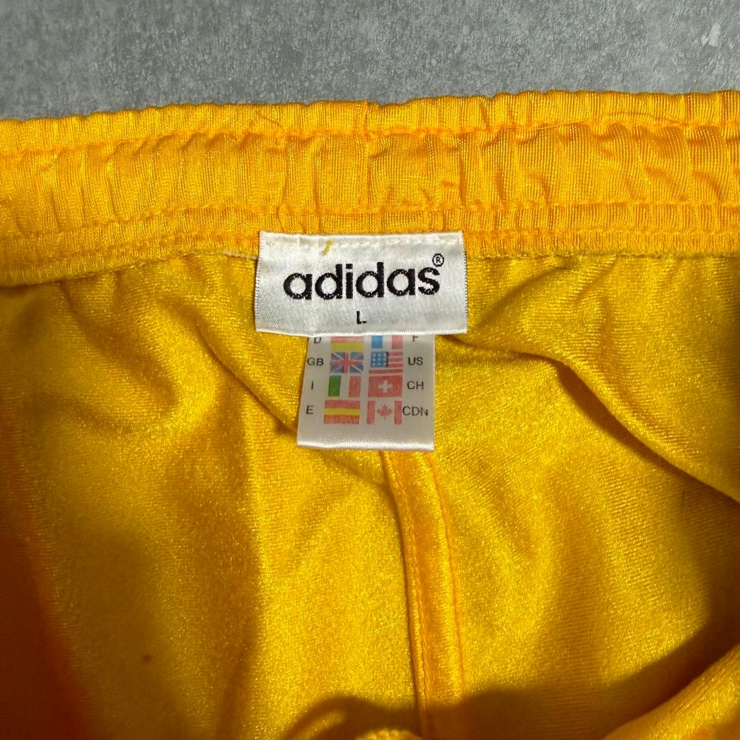 00s Adidas トラックパンツ イエロー×ブラック　トレフォイル 希少 L