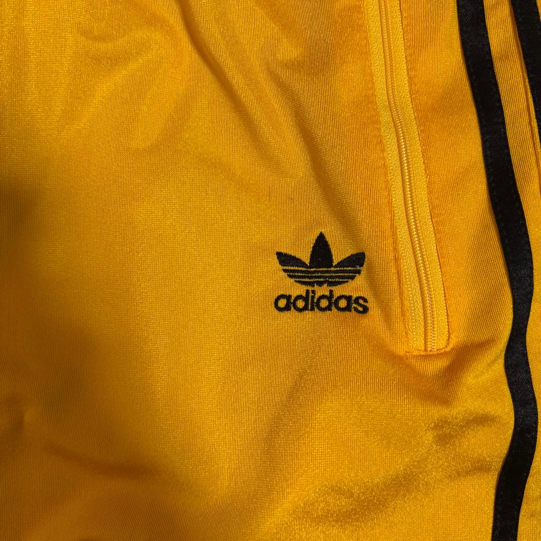 00s Adidas トラックパンツ イエロー×ブラック　トレフォイル 希少 L
