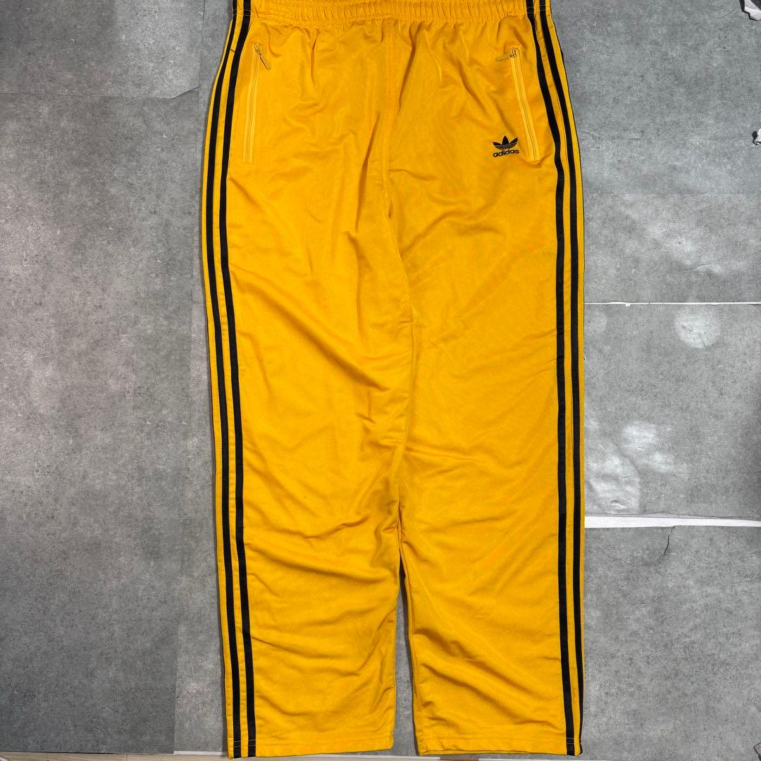 00s Adidas トラックパンツ イエロー×ブラック　トレフォイル 希少 L