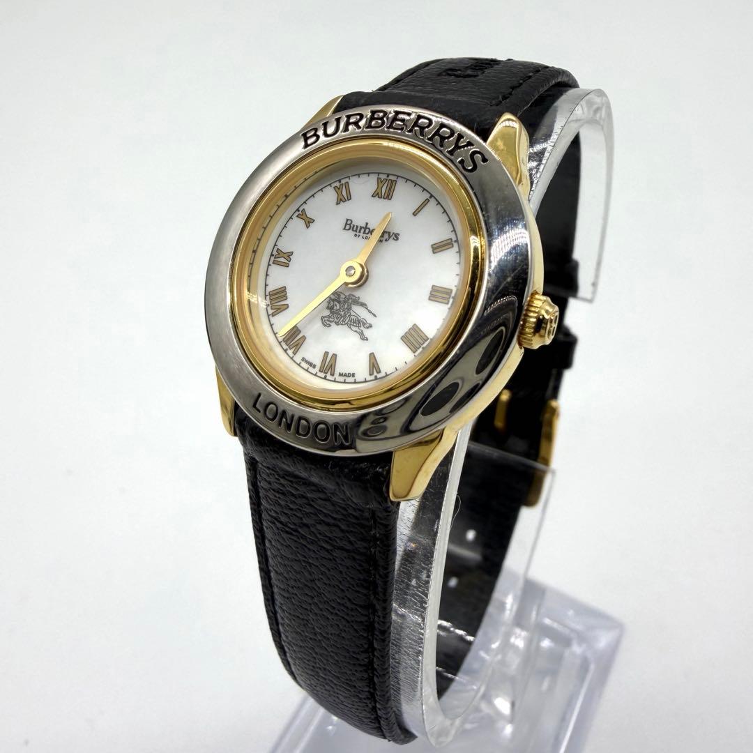 稼働品★Burberrys バーバリー 腕時計 ラウンド 4200AL ゴールド