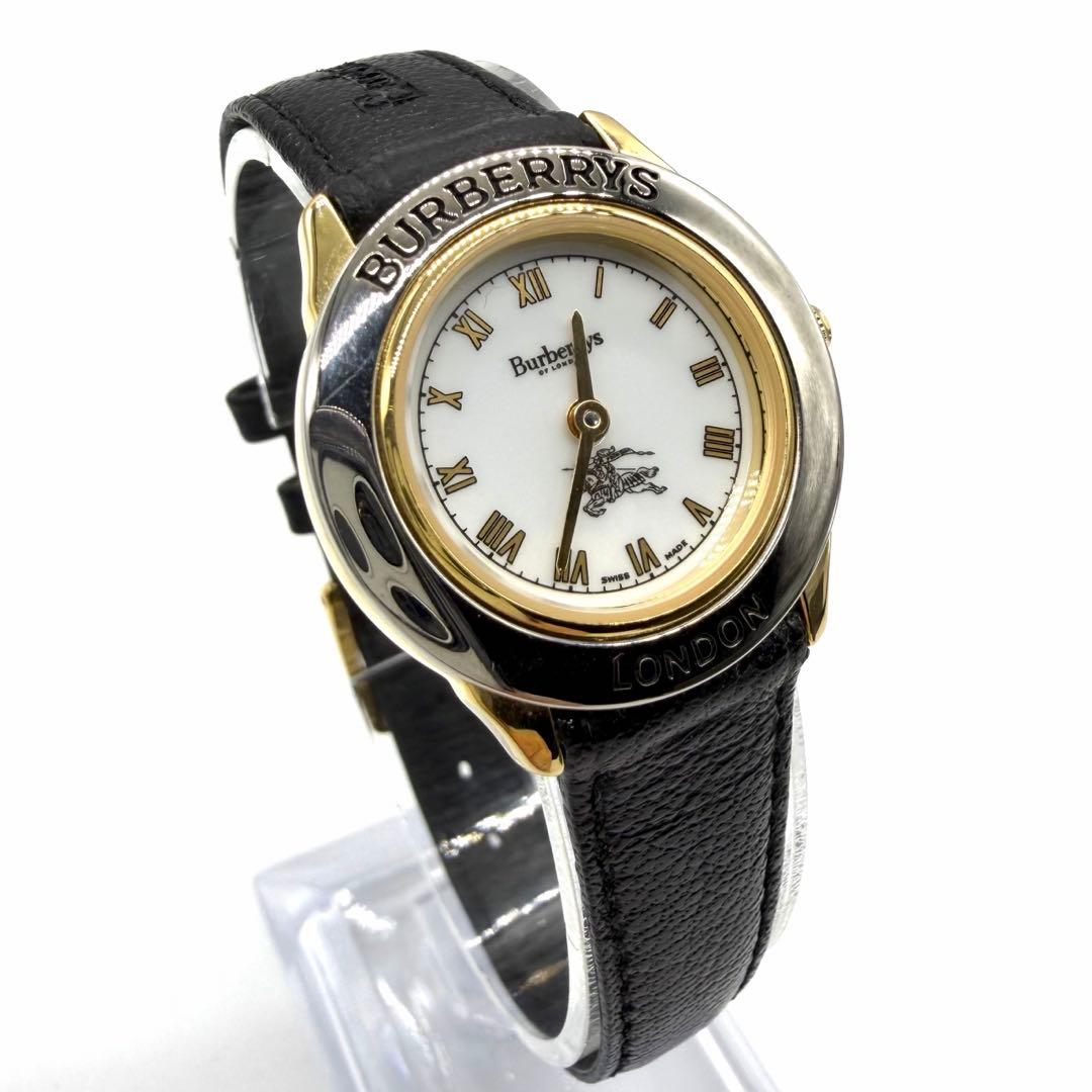 稼働品★Burberrys バーバリー 腕時計 ラウンド 4200AL ゴールド