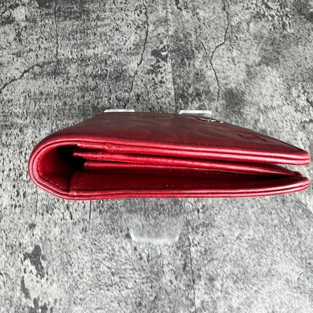 CHANEL カメリア型押し ココマーク 長財布 ラムスキン