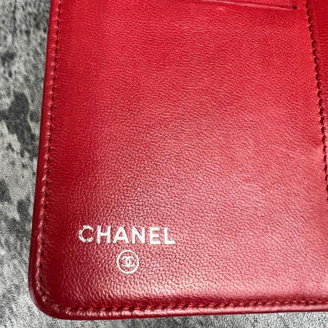 CHANEL カメリア型押し ココマーク 長財布 ラムスキン