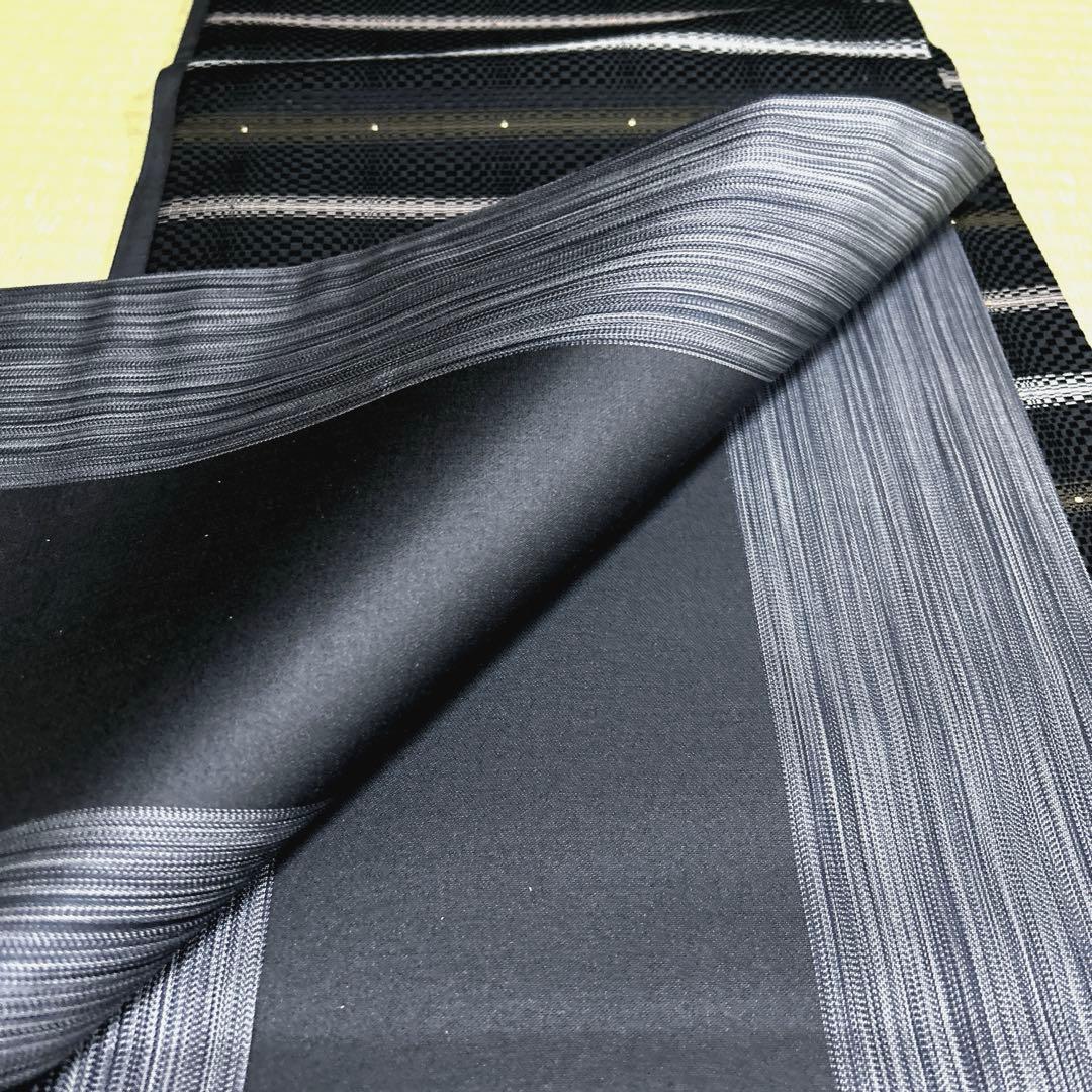 正絹　袋帯《縞　きりばめ》