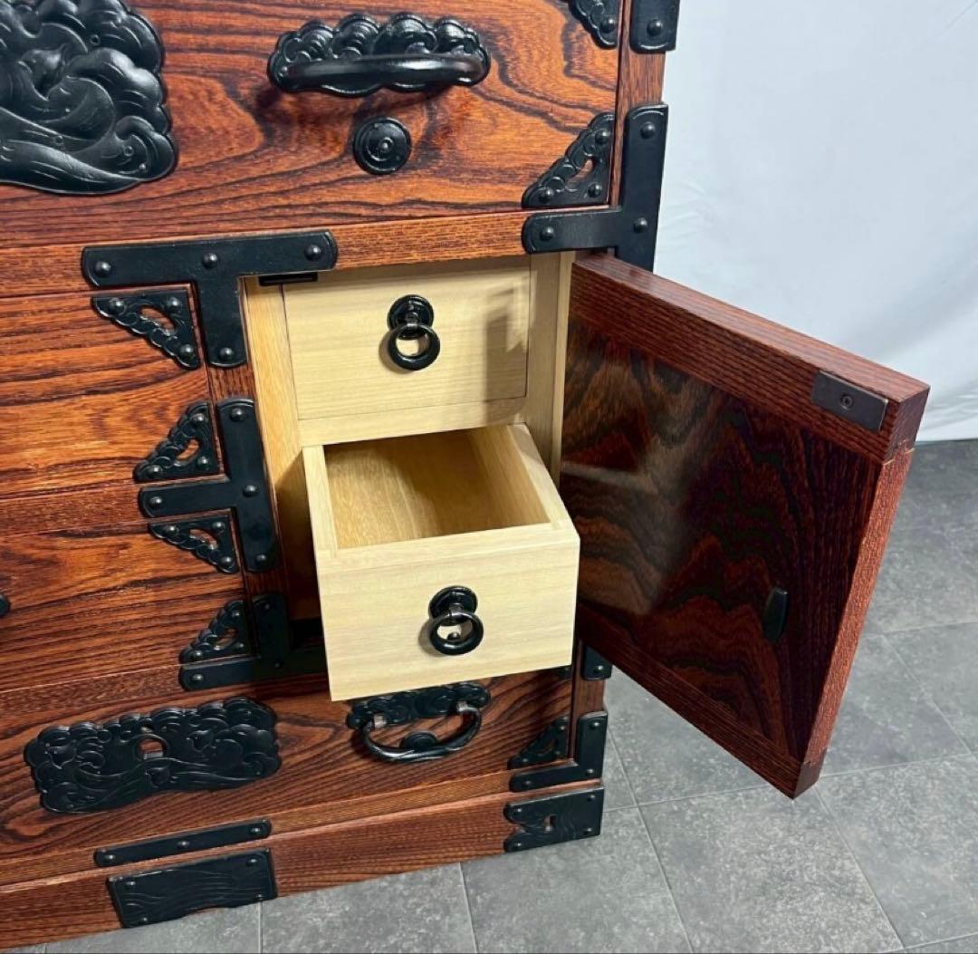 ネ*ム様 秋田県 川連漆器 伝統工芸 無垢材 がんこ箪笥 民芸 家具 和箪笥