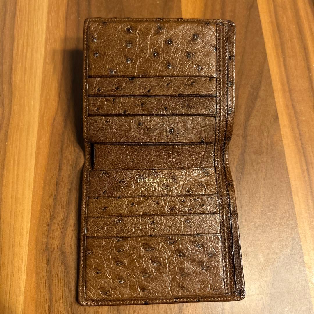 michel adolphe オーストリッチレザー 二つ折り財布