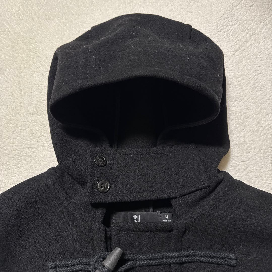 極美品 ユニクロ +j ウールオーバーサイズダッフルコート M ブラック 秋冬