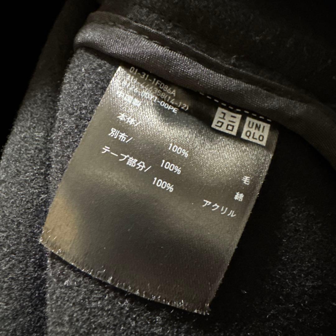 極美品 ユニクロ +j ウールオーバーサイズダッフルコート M ブラック 秋冬