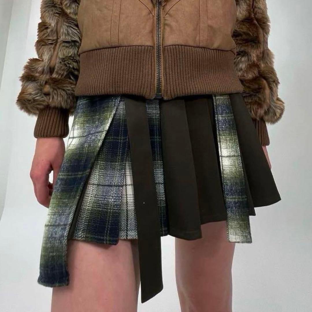 viavanda チェックスカート