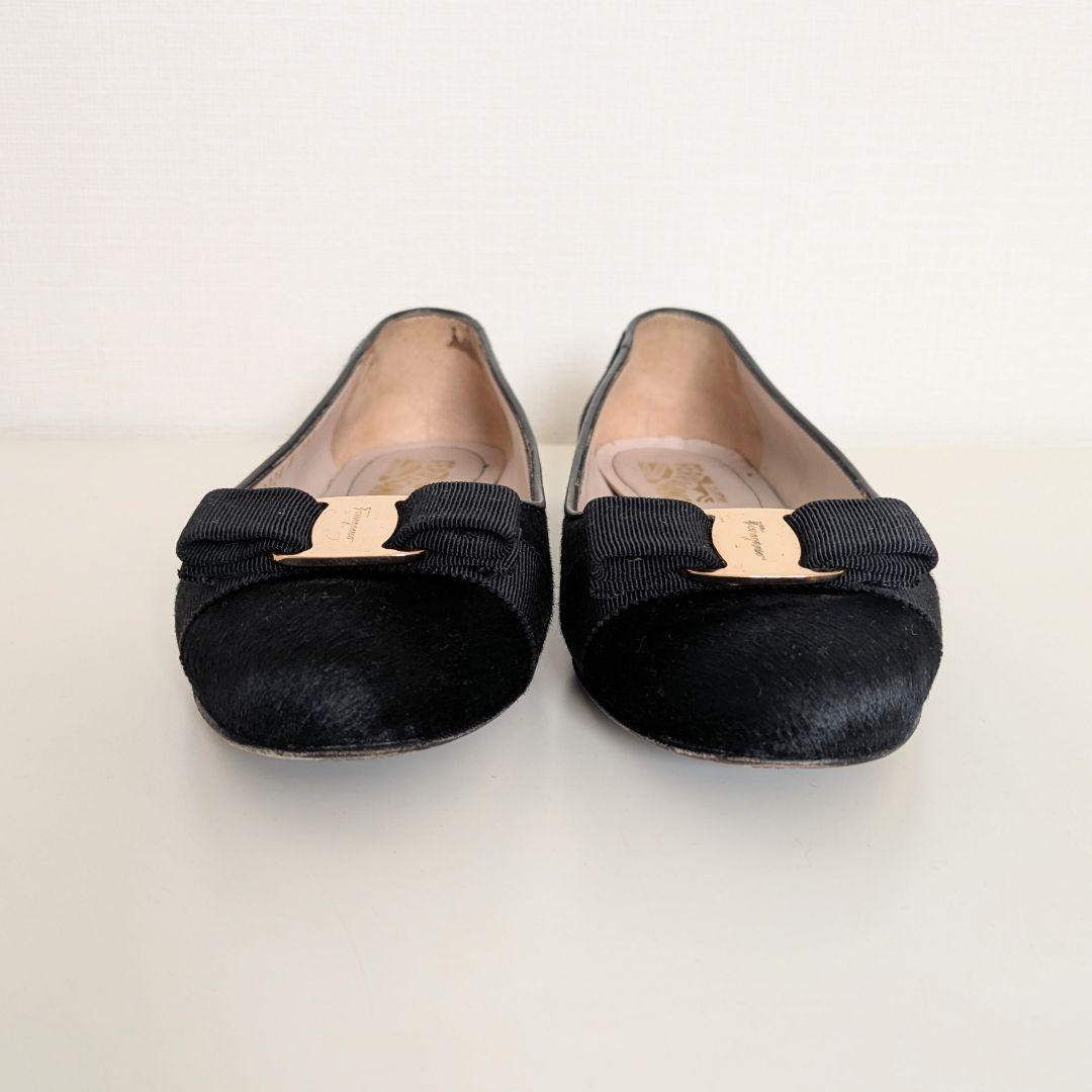 フェラガモ ヴァラ リボン パンプス ヴァリナ フラットシューズ 8C 収納袋付