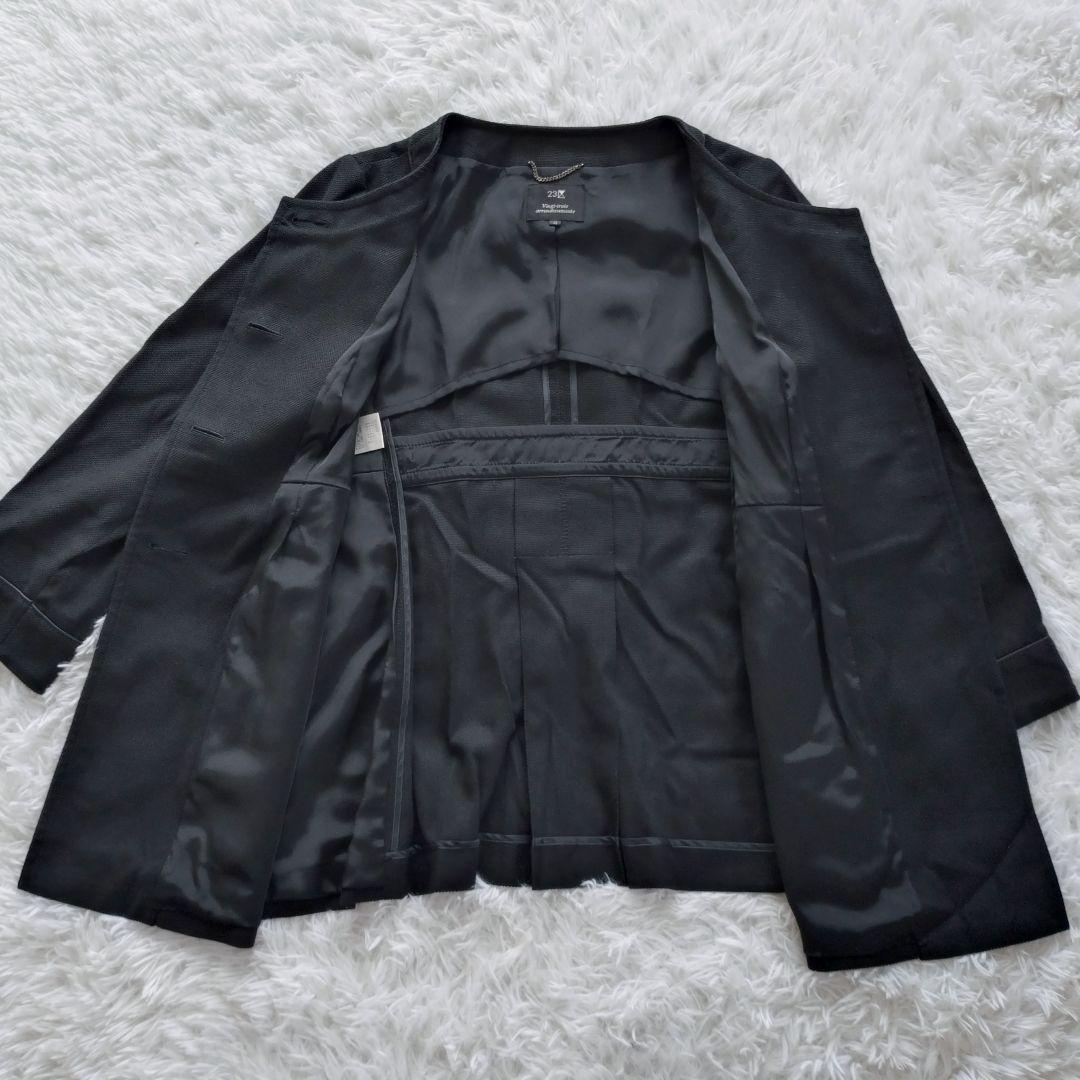 大きいサイズ 23区 ノーカラー コート ファーマル 48サイズ