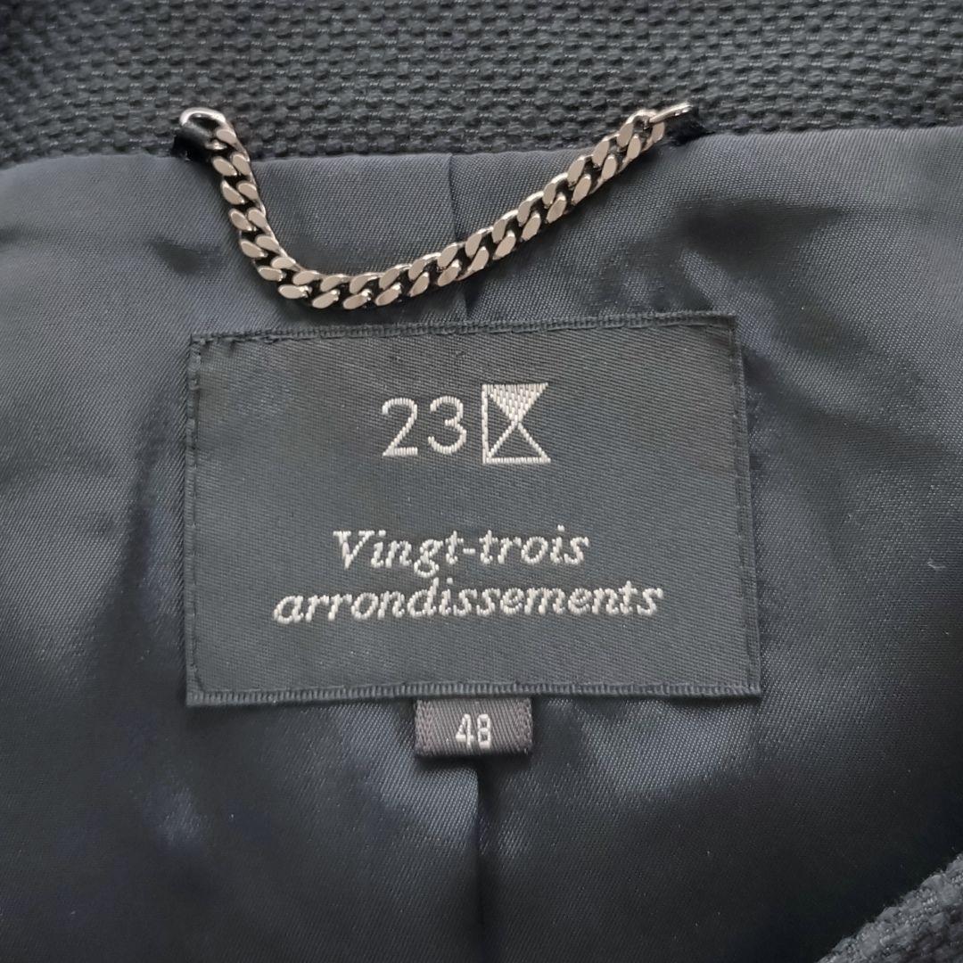 大きいサイズ 23区 ノーカラー コート ファーマル 48サイズ