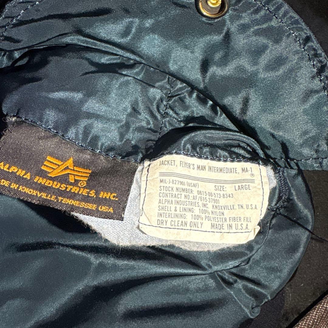 アルファ　90s ma-1 フライトジャケット　USA製　ネイビー