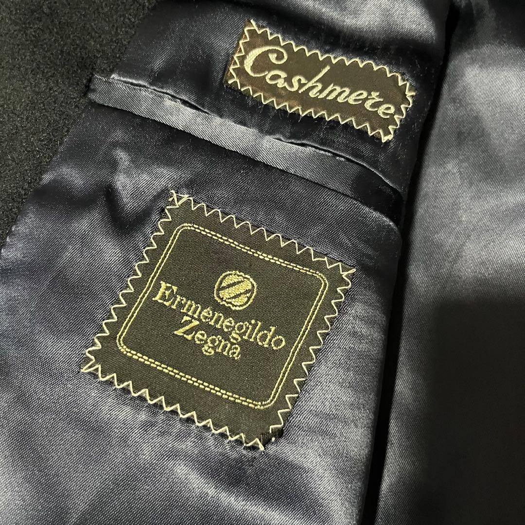 美品 イタリア製 ゼニヤ カシミヤ90% ダブルブレスト コート 50