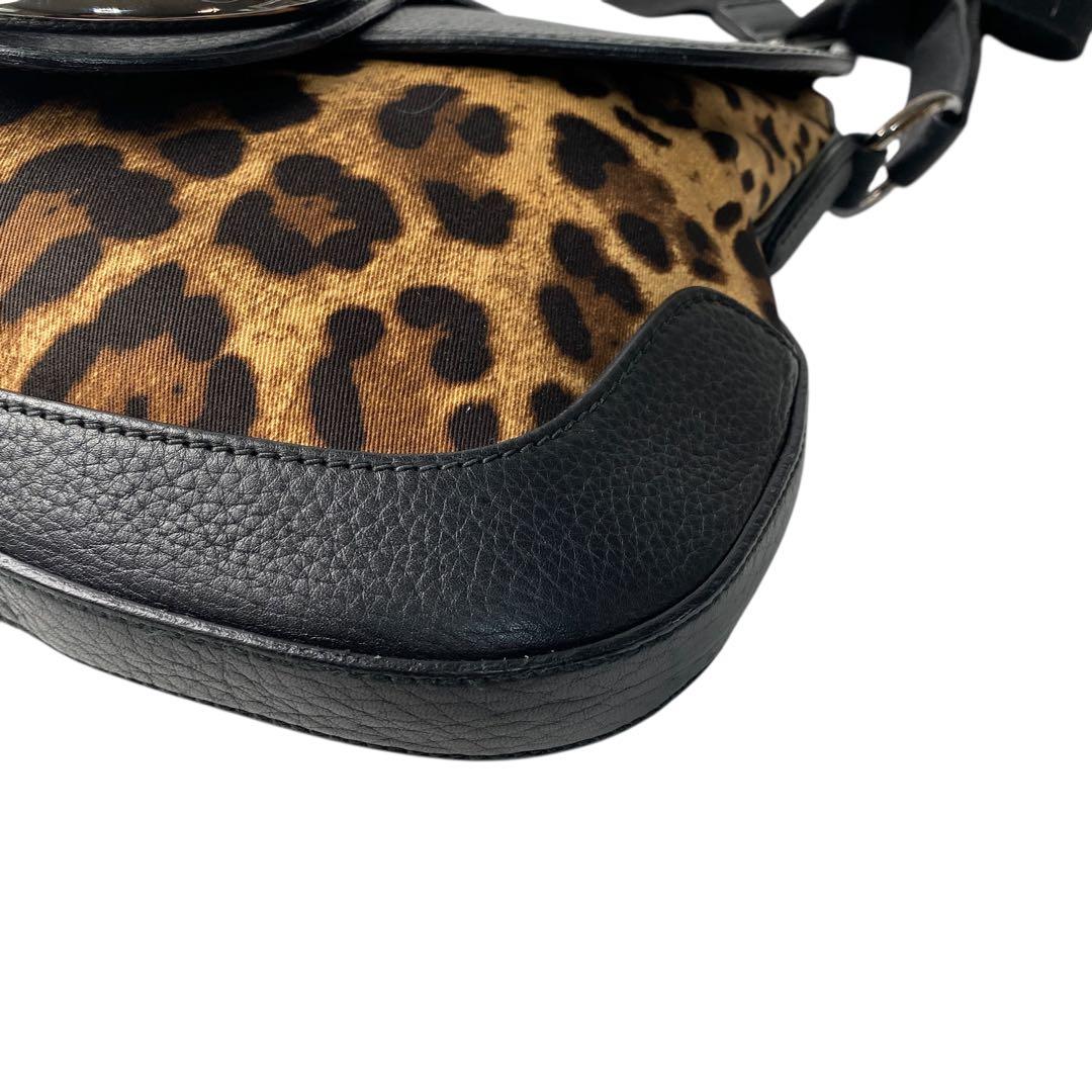 美品 ドルチェアンドガッバーナ D&G ショルダーバッグ レオパード 斜めがけ