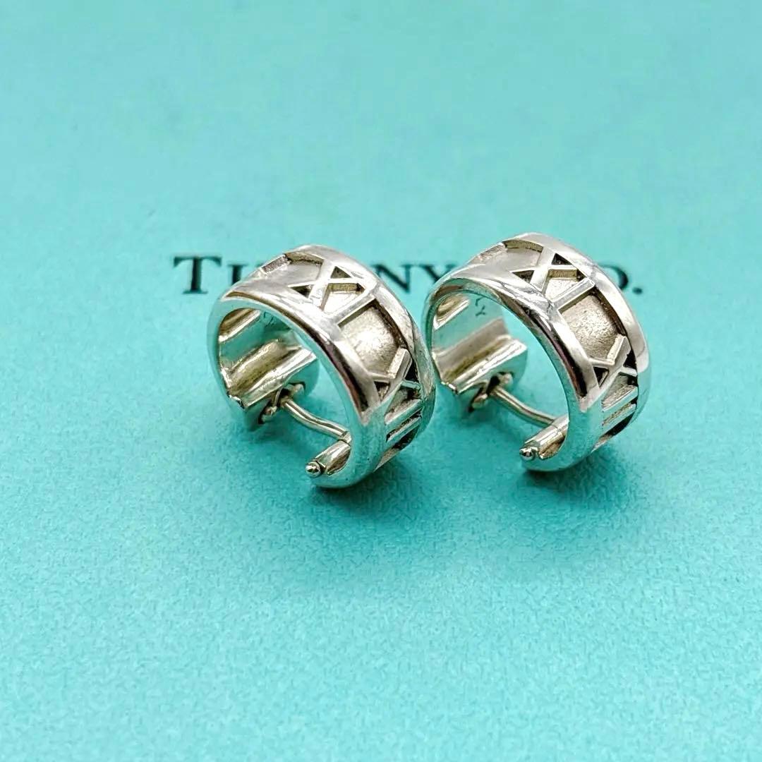 美品 ティファニー アトラス フープ ピアス シルバー 925 ローマ数字