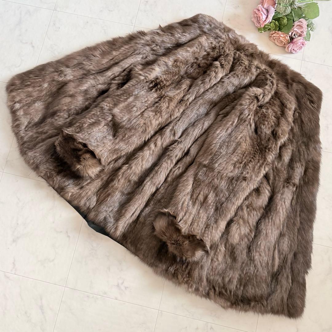 ロシアンセーブル 2way リバーシルブル ファーコート なめし柔らか