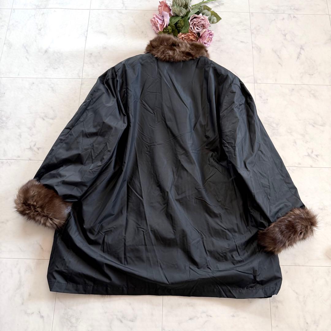 ロシアンセーブル 2way リバーシルブル ファーコート なめし柔らか