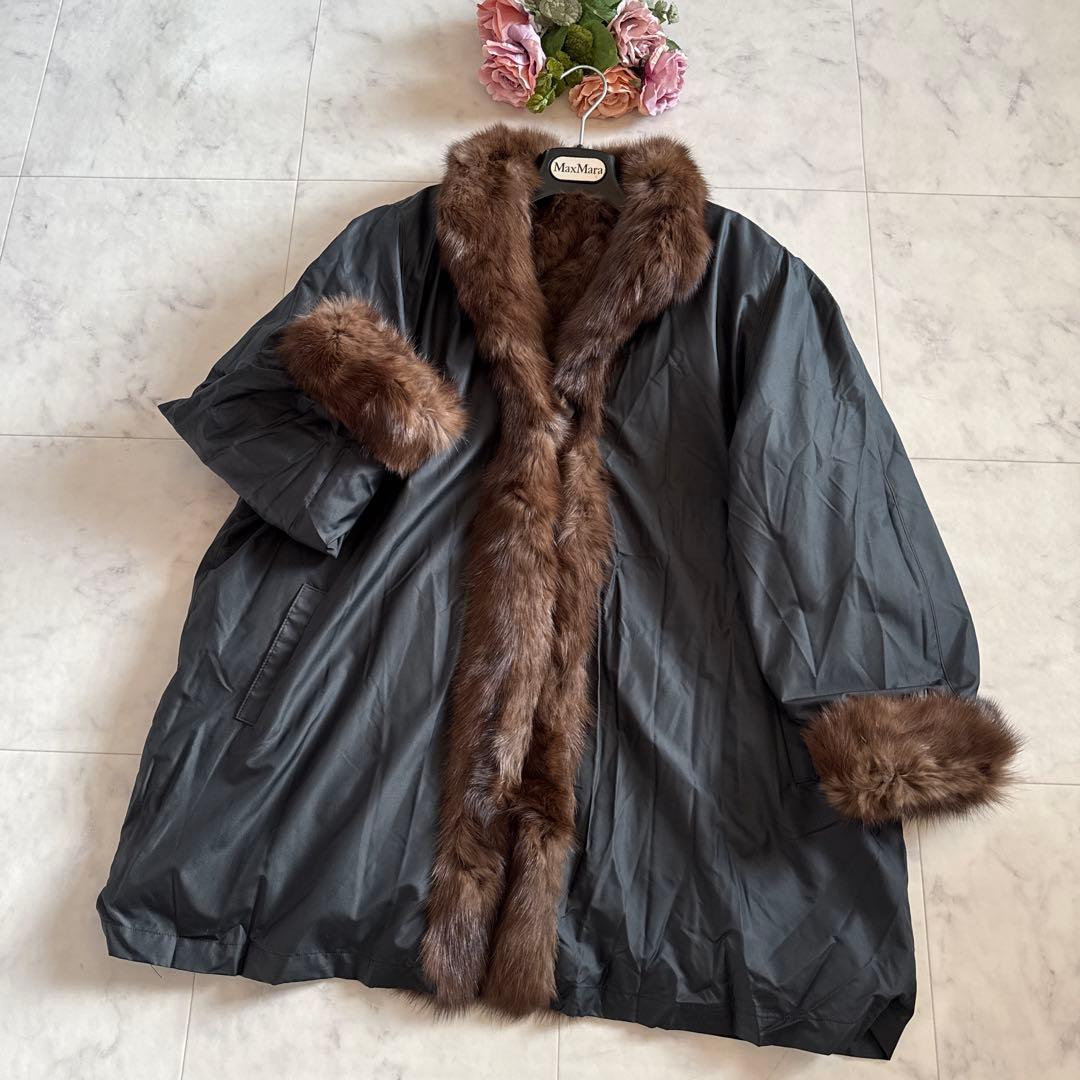 ロシアンセーブル 2way リバーシルブル ファーコート なめし柔らか