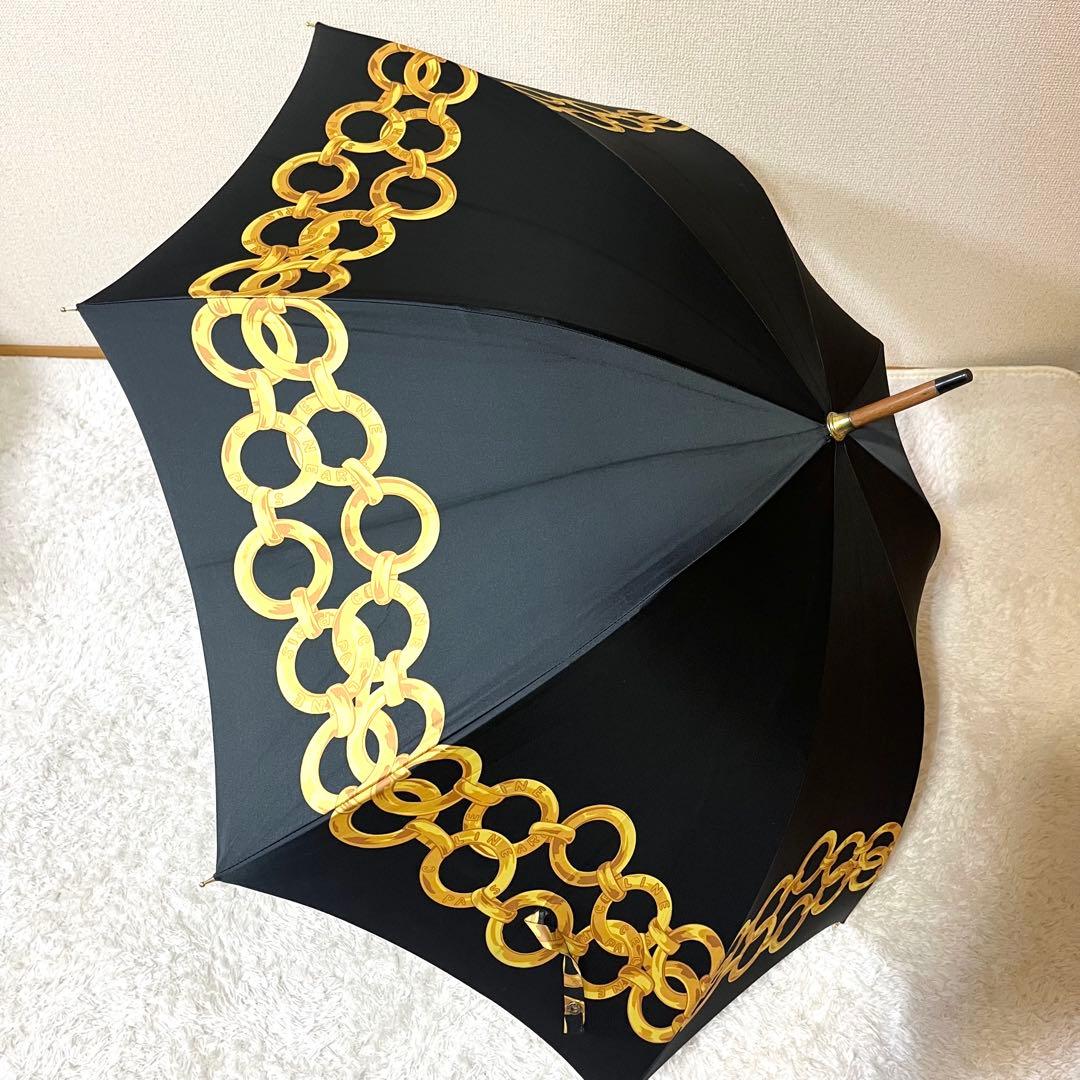 ✨激レア✨CELINE 長傘 チェーン柄 ブラック ヴィンテージ