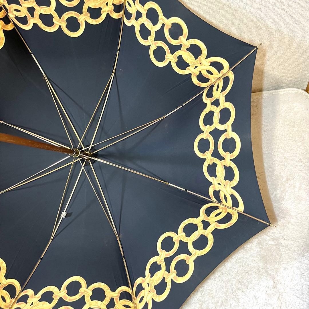 ✨激レア✨CELINE 長傘 チェーン柄 ブラック ヴィンテージ