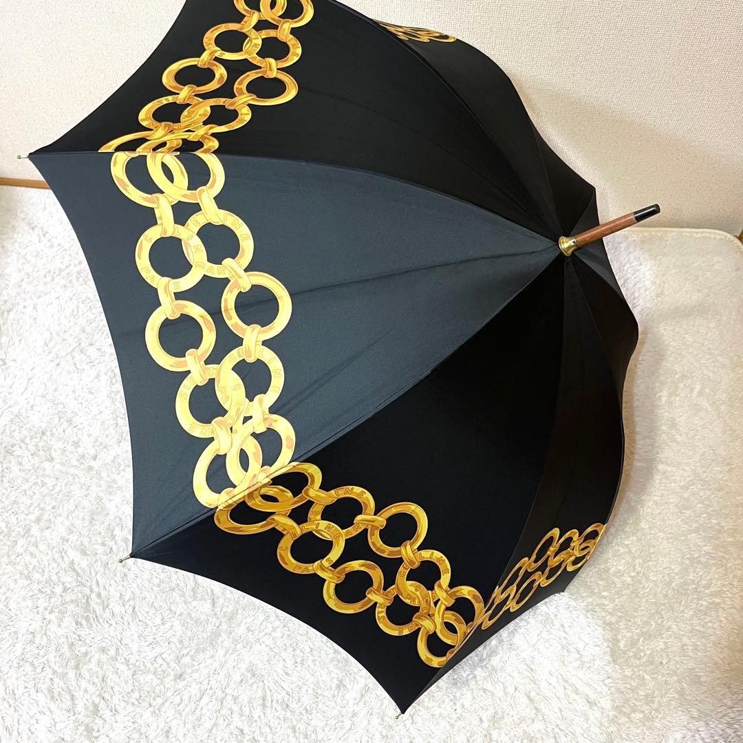 ✨激レア✨CELINE 長傘 チェーン柄 ブラック ヴィンテージ