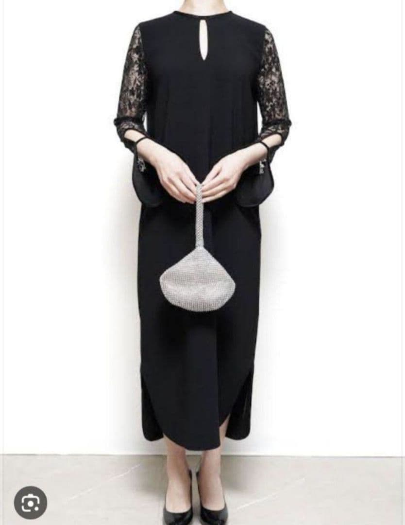 mame kurogouchi　Floral Lace Sleeve Dress