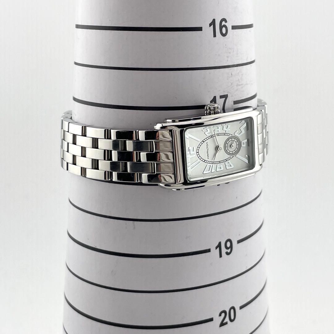 【稼働】ハミルトン　アードモア　スクエア　腕時計　スモールセコンド　レディース