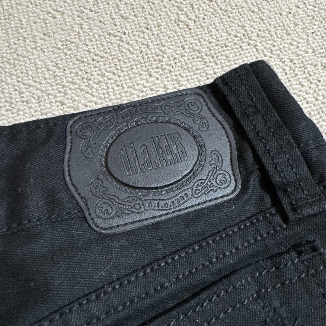 新品タグ付d.i.a.★黒/ダメージサイドジップショーパン★金/ゴールドスタッズ