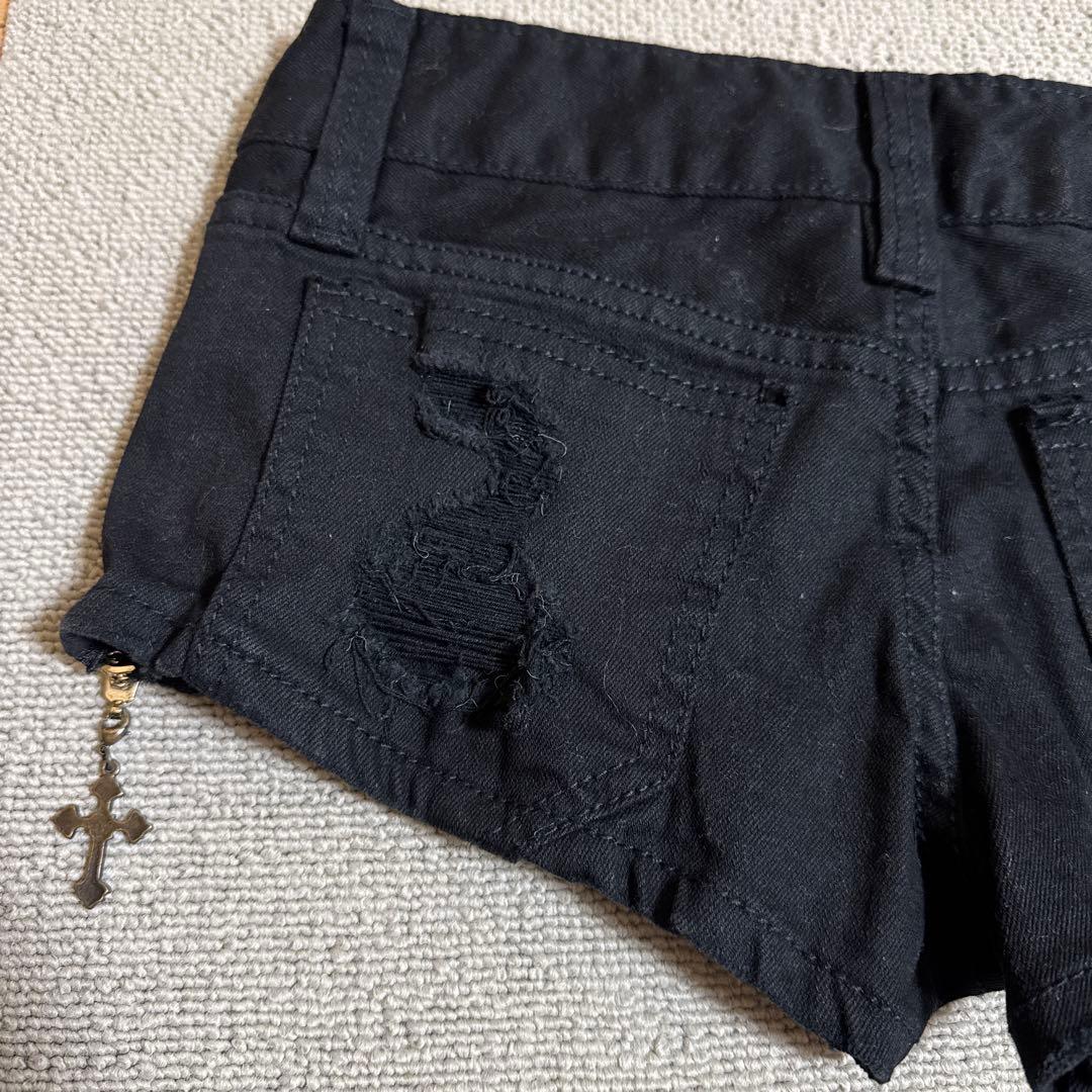 新品タグ付d.i.a.★黒/ダメージサイドジップショーパン★金/ゴールドスタッズ