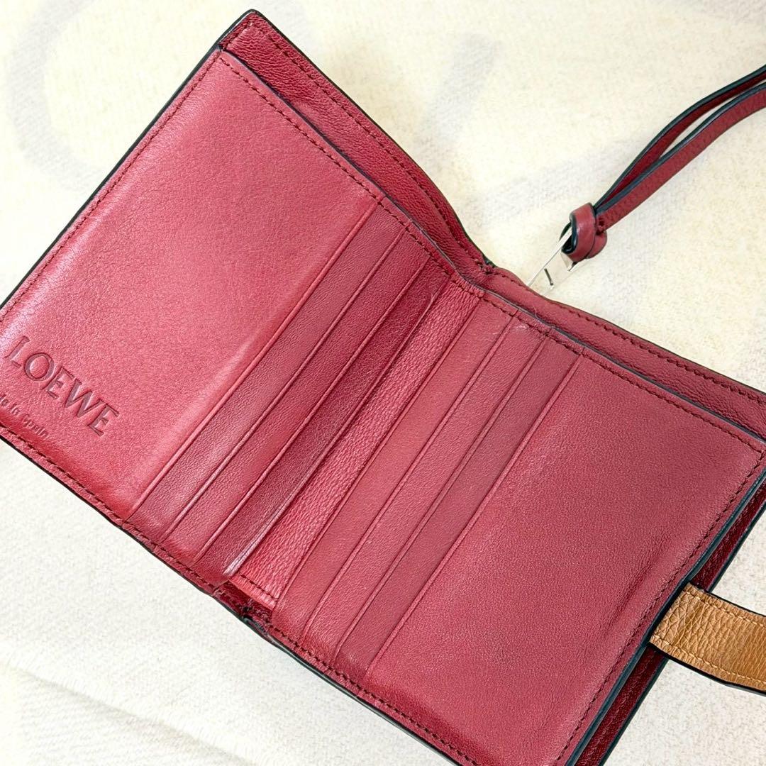 さねみんロエベ ソフトグレインカーフ コンパクト ジップ ウォレット 二つ