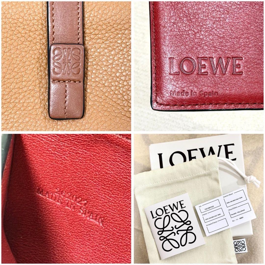 さねみんロエベ ソフトグレインカーフ コンパクト ジップ ウォレット 二つ