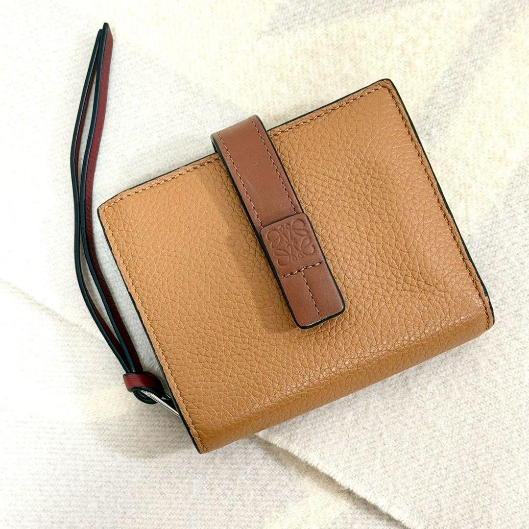 さねみんロエベ ソフトグレインカーフ コンパクト ジップ ウォレット 二つ