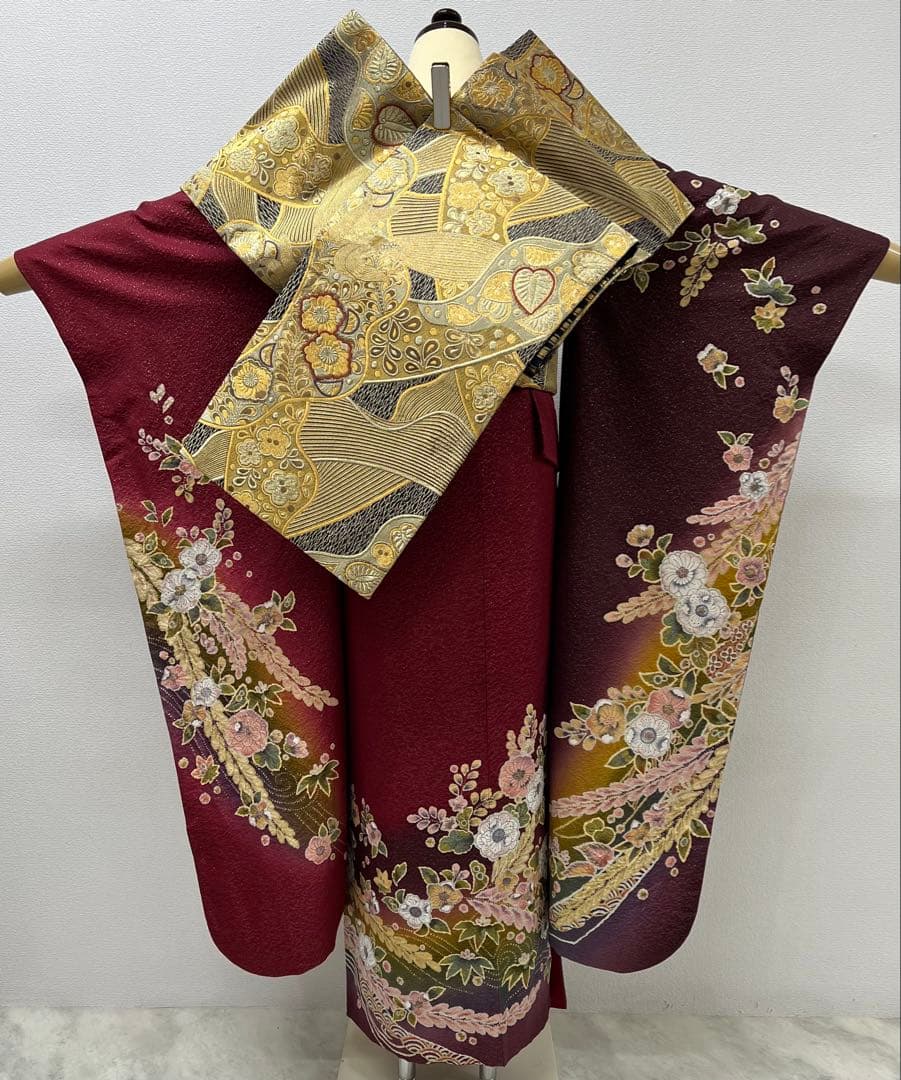 振り袖　フルセット　別誂長襦袢　辻ヶ花　金彩加工　金通し　全通袋帯　694