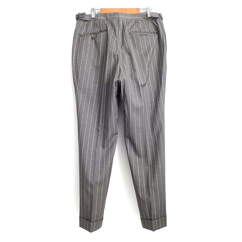 ポールスチュアート セットアップスーツ 48 グレー ピンストライプ ダブル