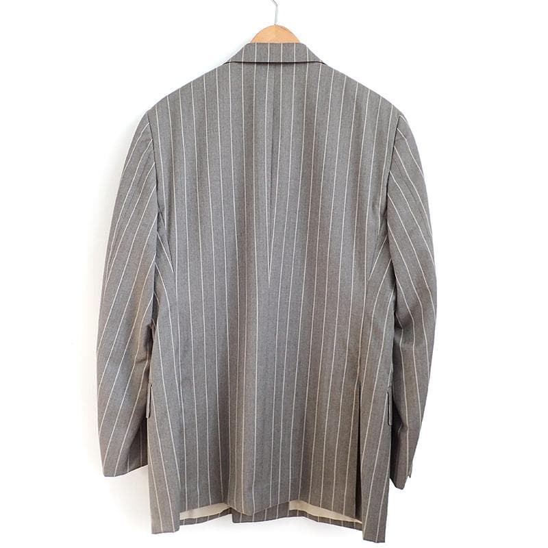ポールスチュアート セットアップスーツ 48 グレー ピンストライプ ダブル