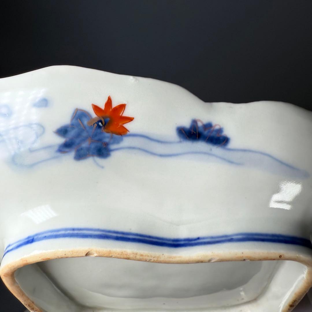 明治時代　中村製（中村亀一）　錦手瓢箪文様変形皿　１０枚　肥前有田