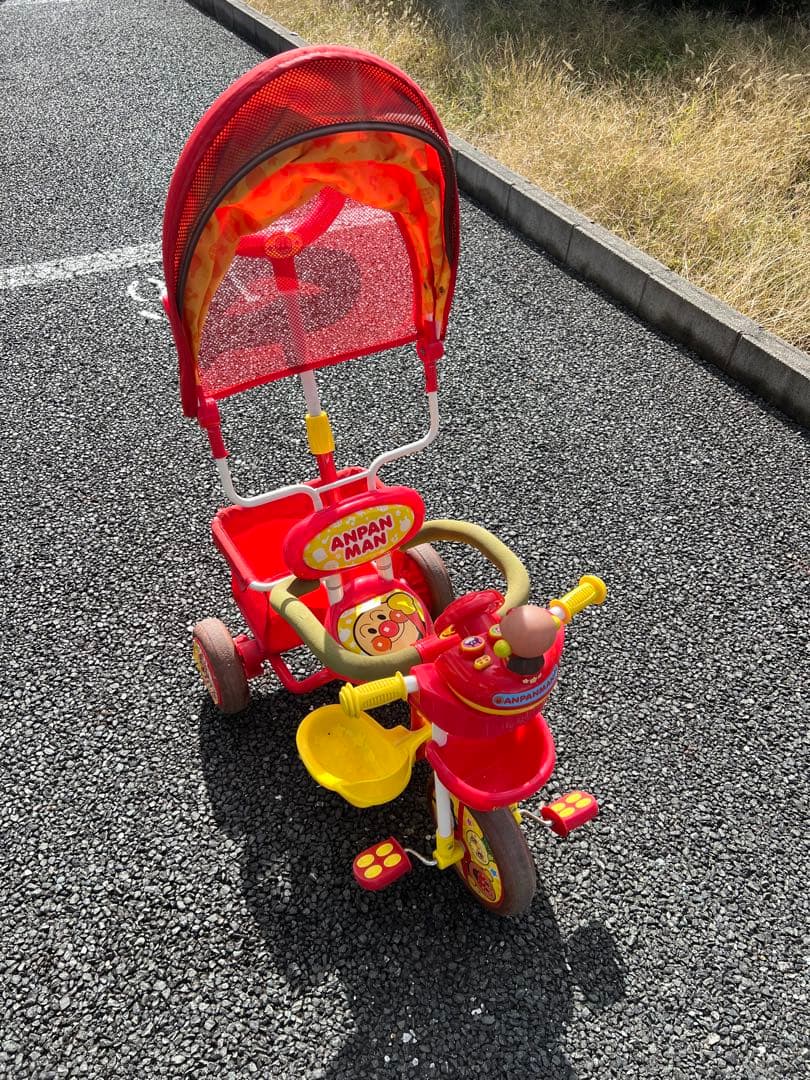 s⭐️　アンパンマン DX 三輪車　サンシェード付き　引き取り限定