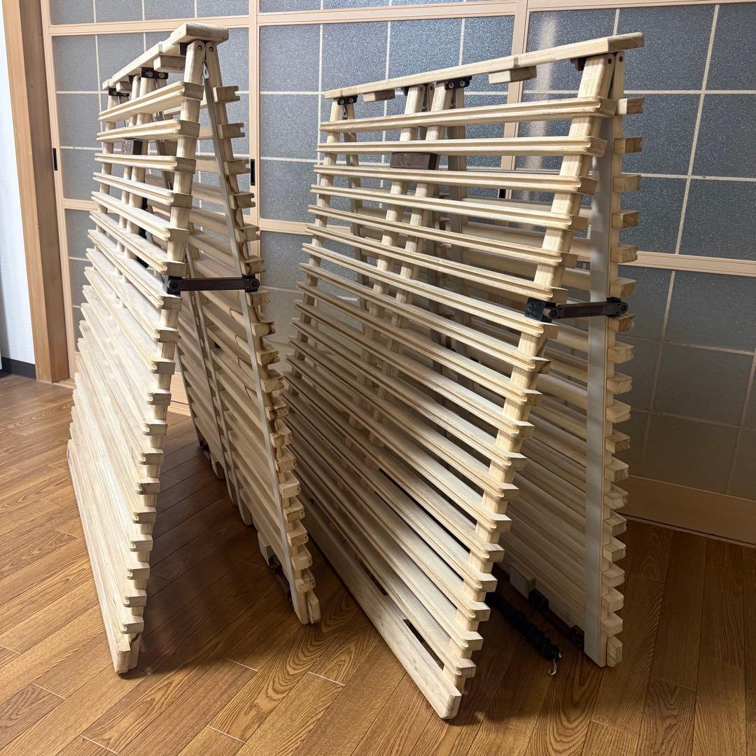 みやび格子 すのこベッド AiR RAISE エアライズ 2台　折りたたみ 桐