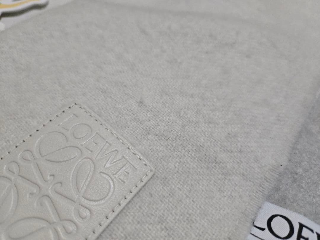 LOEWE バイカラースカーフ マフラー グレー ショッパー付き