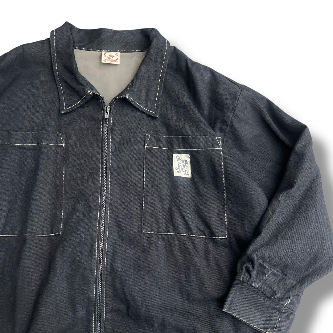 90's USA製 TRIPLE FIVE SOUL デニム カバーオール 黒